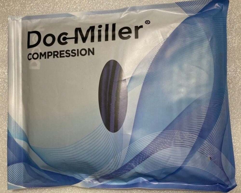 Doc Miller Open Toe Compression Sleeve 20-30mmHg Black Purple Gray X-Large